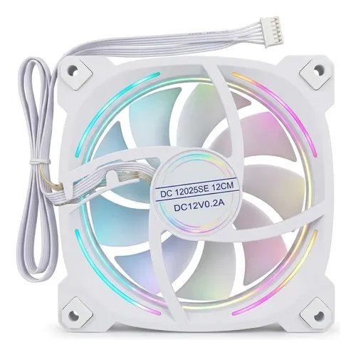 Fan Cooler Ventilador Para Case Gamemax 12v Blanco 6 Pin Blanco