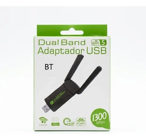 Adaptador Wifi Usb Doble Banda Ac1300 Bluetooth Mu Mimo